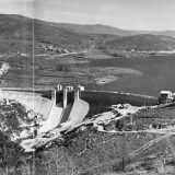 Detalle de una vista panorámica del embalse de As Conchas en el año 1949/ Ernesto Schreck (Arquivo do Reino de Galicia)
