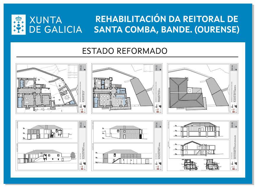 Planos para la rehabilitación rectoral Santa Comba de Bande_Xunta de Galicia