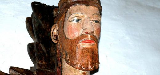 Detalle de la cabeza del Cristo de Vilanova dos Infantes