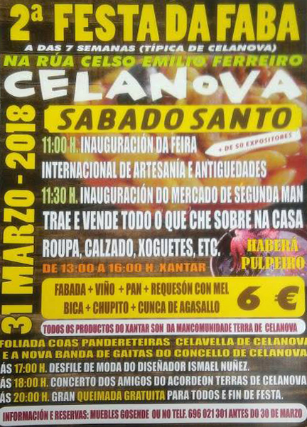 Cartel de la segunda Festa da Faba en Celanova