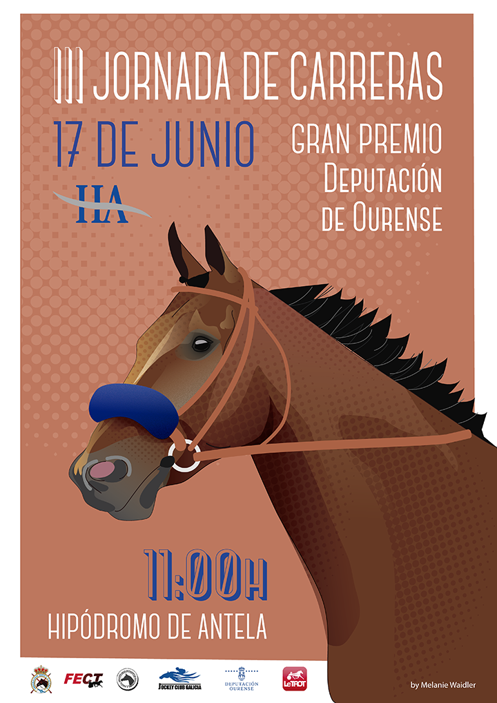 cartel de la III Jornada de Carreras 2018 en el Hipódromo de Antela