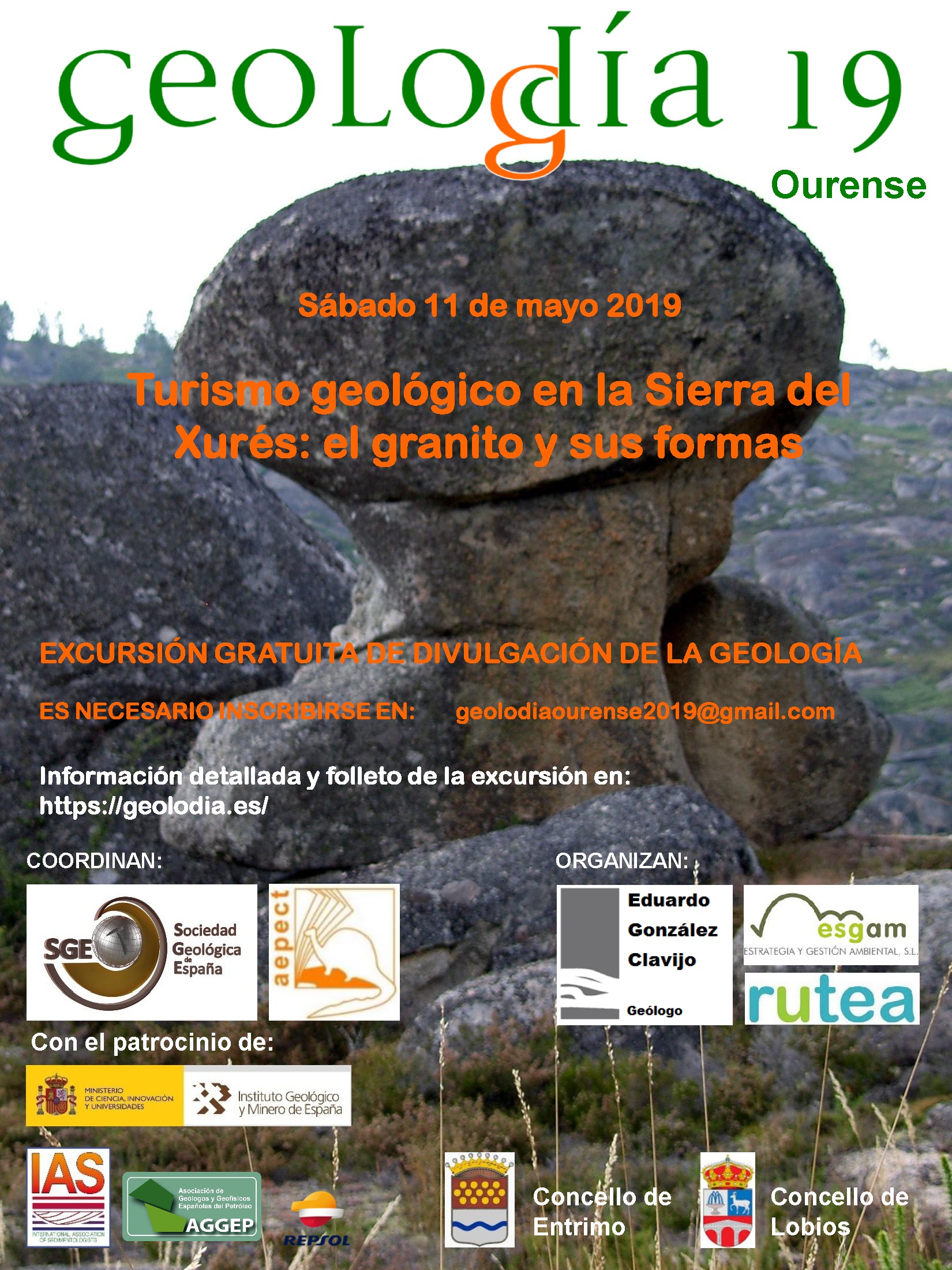Cartel del Geolodía 2019 en Ourense
