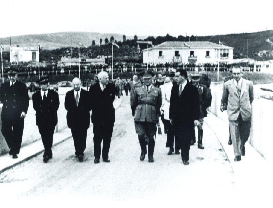 Inauguración oficial del embalse de As Conchas en 1949/