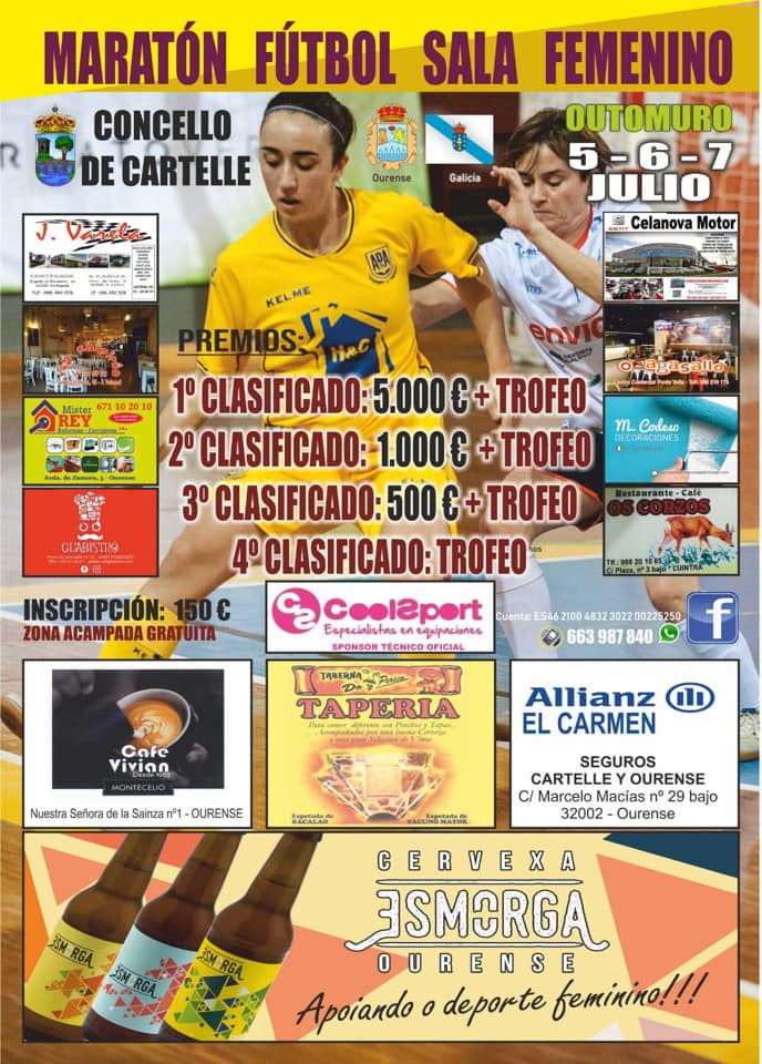 Cartel del primer Maratón de Fútbol Sala Femenino de Outomuro (Cartelle)