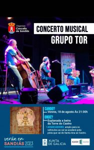 Cartaz do concerto do grupo TOR na Torre do Castro/ Concello de Sandiás